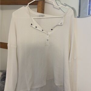 Women's White Waffle Knit Sweater